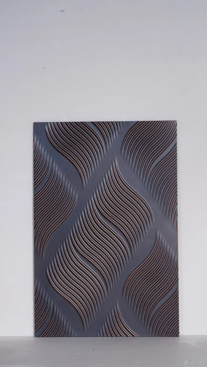 Sculpted line direction finish sample