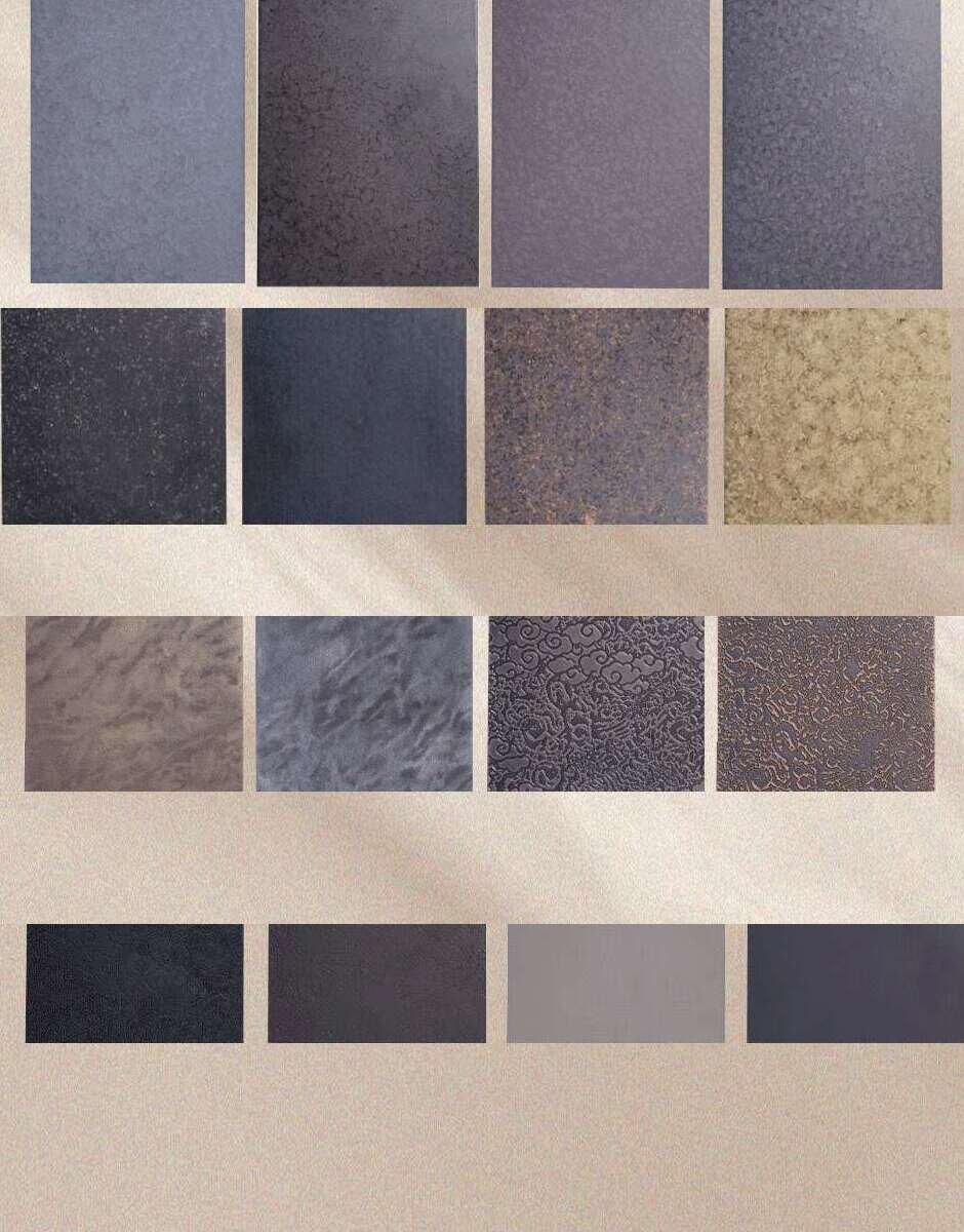 Representative finish samples from four surface-treatment directions