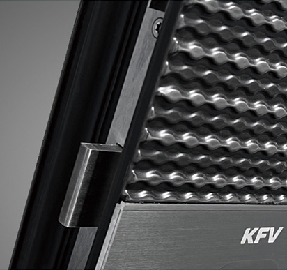 Cutaway reference of a reinforced composite entrance-door leaf